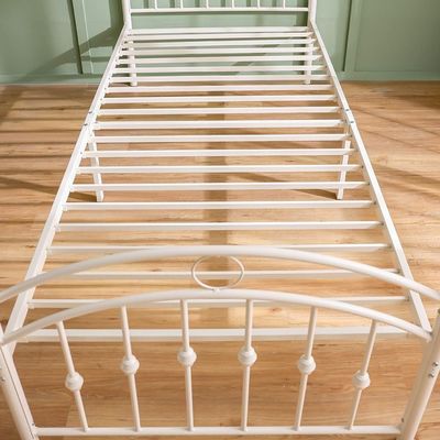 Bella Curve 90x200 Metal Single Bed-White