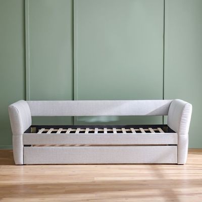 Jack 90X200 Upholstered Day Bed With 90X200 Trundle Bed-Light Grey
