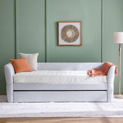 Jack 90X200 Upholstered Day Bed With 90X200 Trundle Bed-Light Grey
