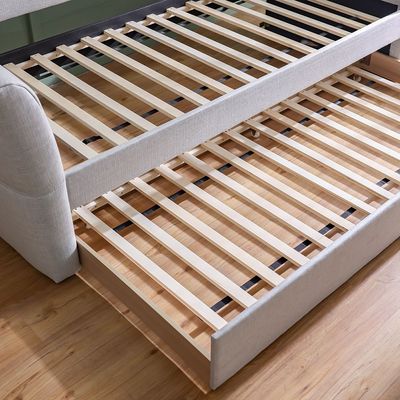 Jack 90X200 Upholstered Day Bed With 90X200 Trundle Bed-Light Grey