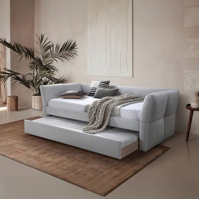 سرير نهاري منجد جاك 90×200 مع سرير سفلي 90×200 - رمادي فاتح