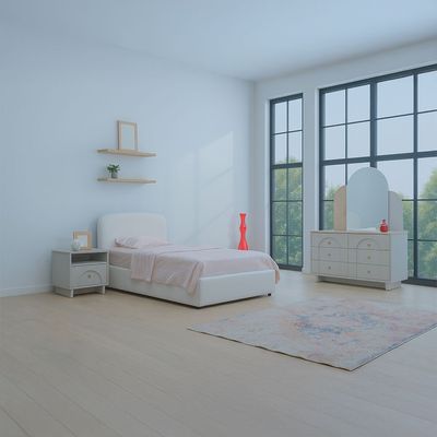 Reena 120 X 200 Upholesterd  Single Bed - Beige