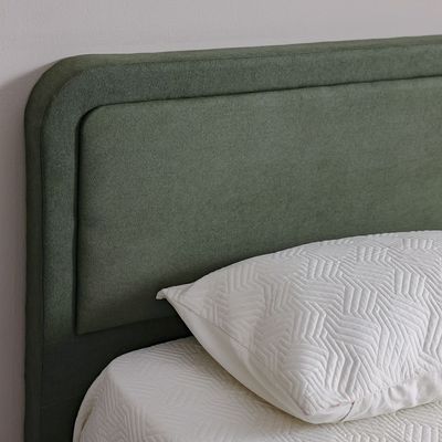 Olive 120x200 Upholstered Single Bed-Olive Green