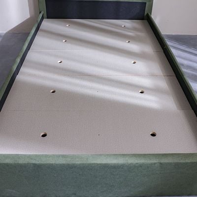 Olive 120x200 Upholstered Single Bed-Olive Green