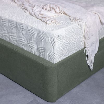 Olive 120x200 Upholstered Single Bed-Olive Green