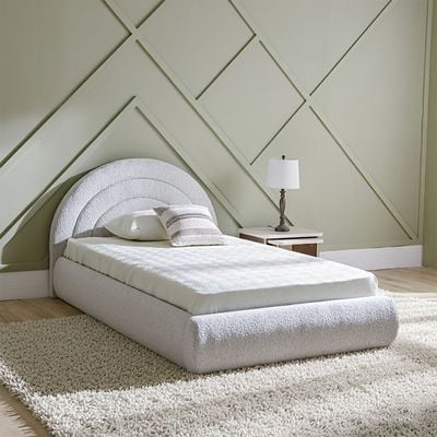 Dreamscape 120x200 Upholstered Single Bed-Light Beige