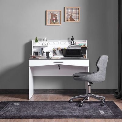 Oscar Study Desk - Anthracite/White - With 5-Year Warranty