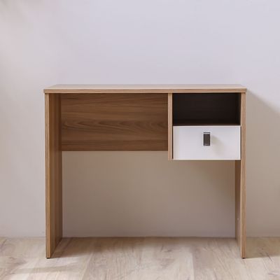 Sacramento Study Desk with Drawer - Beige/Oak - With 2-Year Warranty