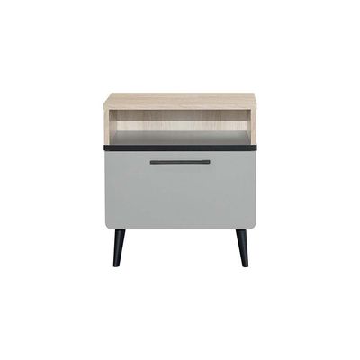 Fusion 1-Drawer Nightstand - Sonoma Oak/Light Grey - With 2-Year Warranty