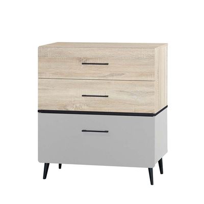 Fusion 3-Drawer Kids Dresser - Sonoma Oak/Light Grey - With 2-Year Warranty