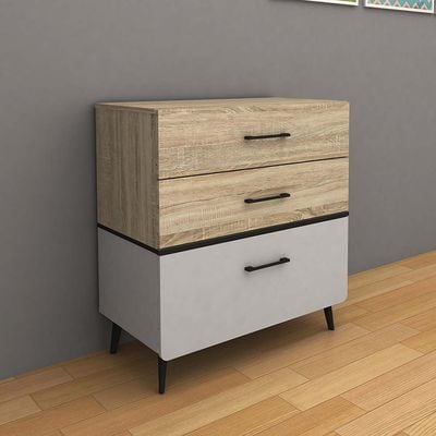 Fusion 3-Drawer Kids Dresser - Sonoma Oak/Light Grey - With 2-Year Warranty