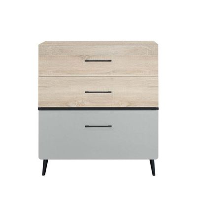 Fusion 3-Drawer Kids Dresser - Sonoma Oak/Light Grey - With 2-Year Warranty