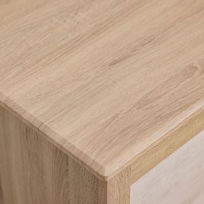 Kelly 3 Drawers Young Dresser-White Ash+Sonoma Oak