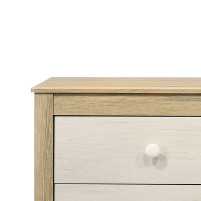 Kelly 3 Drawers Young Dresser-White Ash+Sonoma Oak