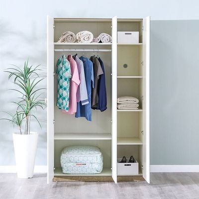 Eliza 3-Door Wardrobe - White - With 2-Year Warranty