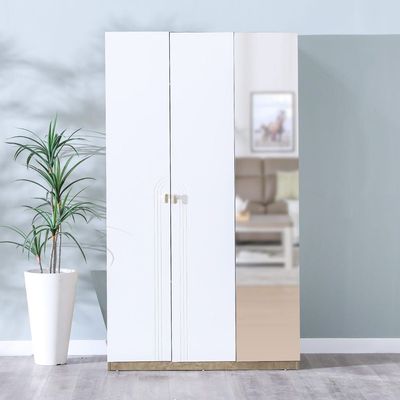 Eliza 3-Door Wardrobe - White - With 2-Year Warranty