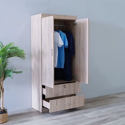 Sante 2 Door + 2 Drawer Wardrobe - Sonoma Oak