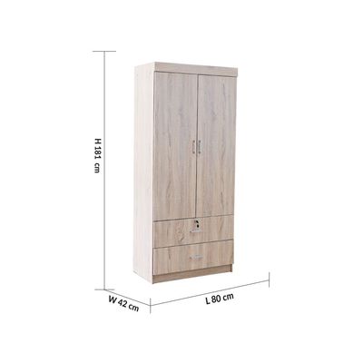 Sante 2 Door + 2 Drawer Wardrobe - Sonoma Oak