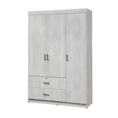 سيلفا - خزانة ملابس 3 أبواب + 2 درج - بلوط أبيض - مع ضمان مدة عامين