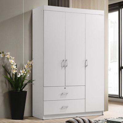 Selva 3 Door + 2 Drawer Wardrobe - White