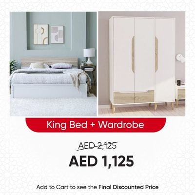 Aurora 180X200 King Bed + Three Door Wardrobe-Combo