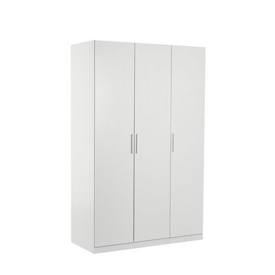 Thomas/New Allano 3-Door Wardrobe with Mirror Inside - White - With 2-Year Warranty