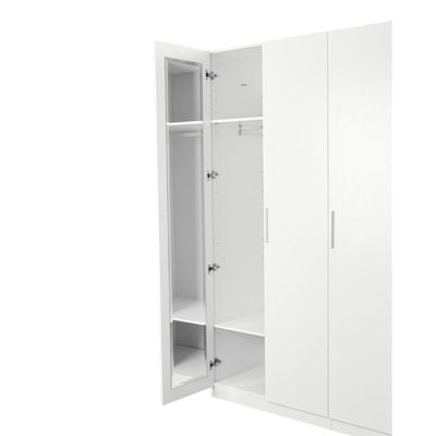 Thomas / New Allano/Kensley 3 Door Wardrobe w/ Mirror inside- White