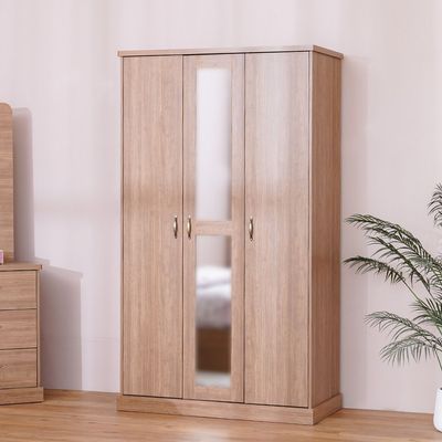 Zirco 3-Door Wardrobe - Brown Oak - With 2-Year Warranty