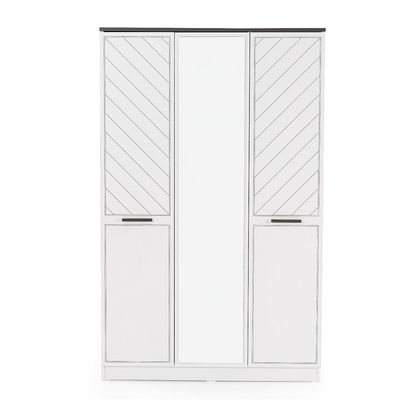 أوسكار - خزانة ملابس - 3 أبواب - فحمي/أبيض - مع ضمان لمدة 5 سنوات
