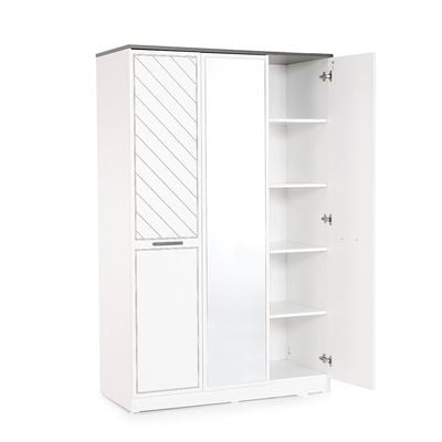 Oscar 3-Door Wardrobe - Anthracite/White - With 5-Year Warranty