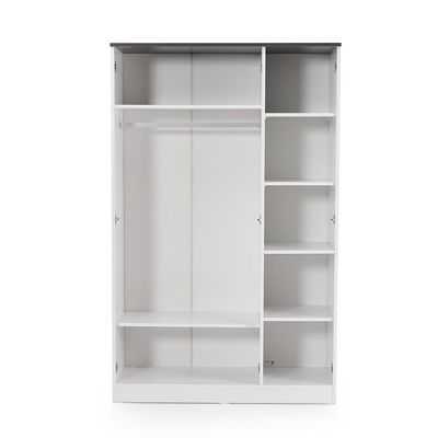 Oscar 3-Door Wardrobe - Anthracite/White - With 5-Year Warranty