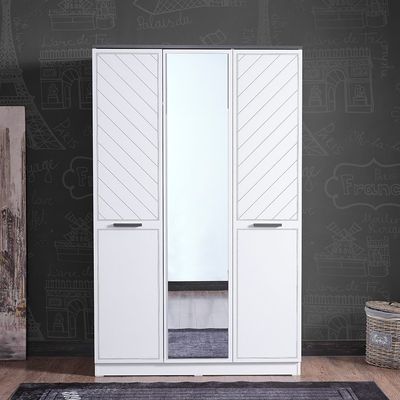 Oscar 3-Door Wardrobe - Anthracite/White - With 5-Year Warranty