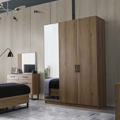 Norden 3-Door Wardrobe - African Walnut - With 2-Year Warranty