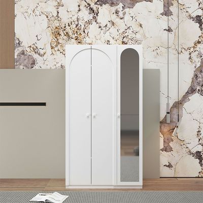 Calm 3 Door Wardrobe w/Mirror -White