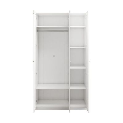 Calm 3 Door Wardrobe w/Mirror -White