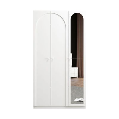 Calm 3 Door Wardrobe w/Mirror -White