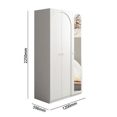 Calm 3 Door Wardrobe w/Mirror -White