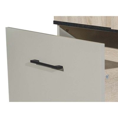 Fusion 3-Door Wardrobe with 2 Drawers - Sonoma Oak & Light Grey - With 2-Year Warranty