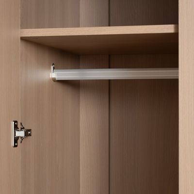 Travvy 3-Door Wardrobe with Mirror - Dark Beige - With 3-Year Warranty