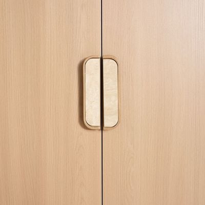 Travvy 3-Door Wardrobe with Mirror - Dark Beige - With 3-Year Warranty