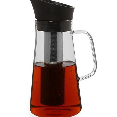 1CHASE Drip-free Carafe With Handle And Stainless Steel Flip-Top Lid Built In Infuser 1200 ML