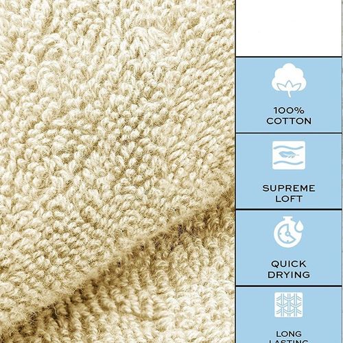 Luxury Hand Towels Cotton Hotel spa Bathroom Towel 16x30  Set Of 6 Beige