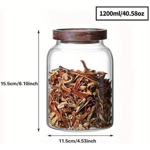 1CHASE Borosilicate Glass Coffee Storage Jar with Lids Thicken Glass Coffee Canister (1900 ML Pack of 2)