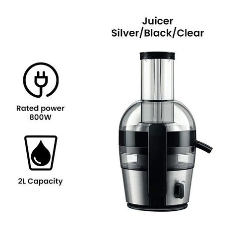 Juicer 2 L 800 W HR1863/05 Silver/Black/Clear