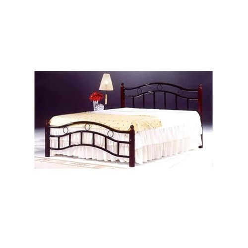 Wooden Steel King Size Bed With Medical Mattress, Cherry Brown Legs -180 X 190 Cm Ss-7888Medcbr