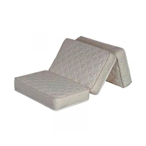3-Piece Quilted Folding Foam Mattress For Home White 180X90X7Cm