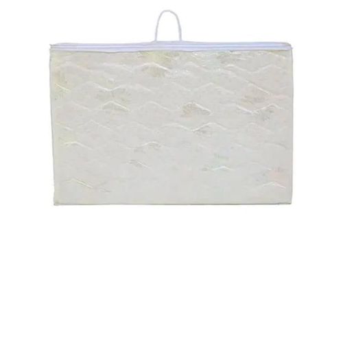 Premium Medicated Quilted Folding Mattress Two Sided Usage With Storage Bag White/Beige 180X90X7 Cm