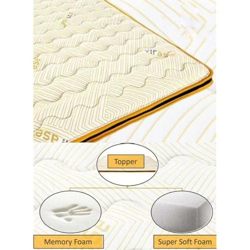 Virase Siries Anti-Allergic Premium Quality Super Soft Memory Foam Topper Single Size 100X190X7 Cm