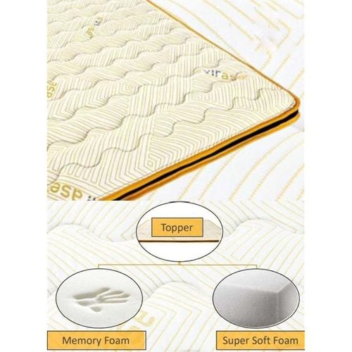 Virase Siries Anti-Allergic Premium Quality Super Soft Memory Foam Topper King Size 190X200X7 Cm