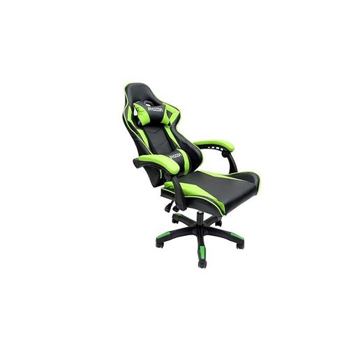  Video Computer Gaming Chair with fully reclining foot rest and soft leather (Green &amp; Black)